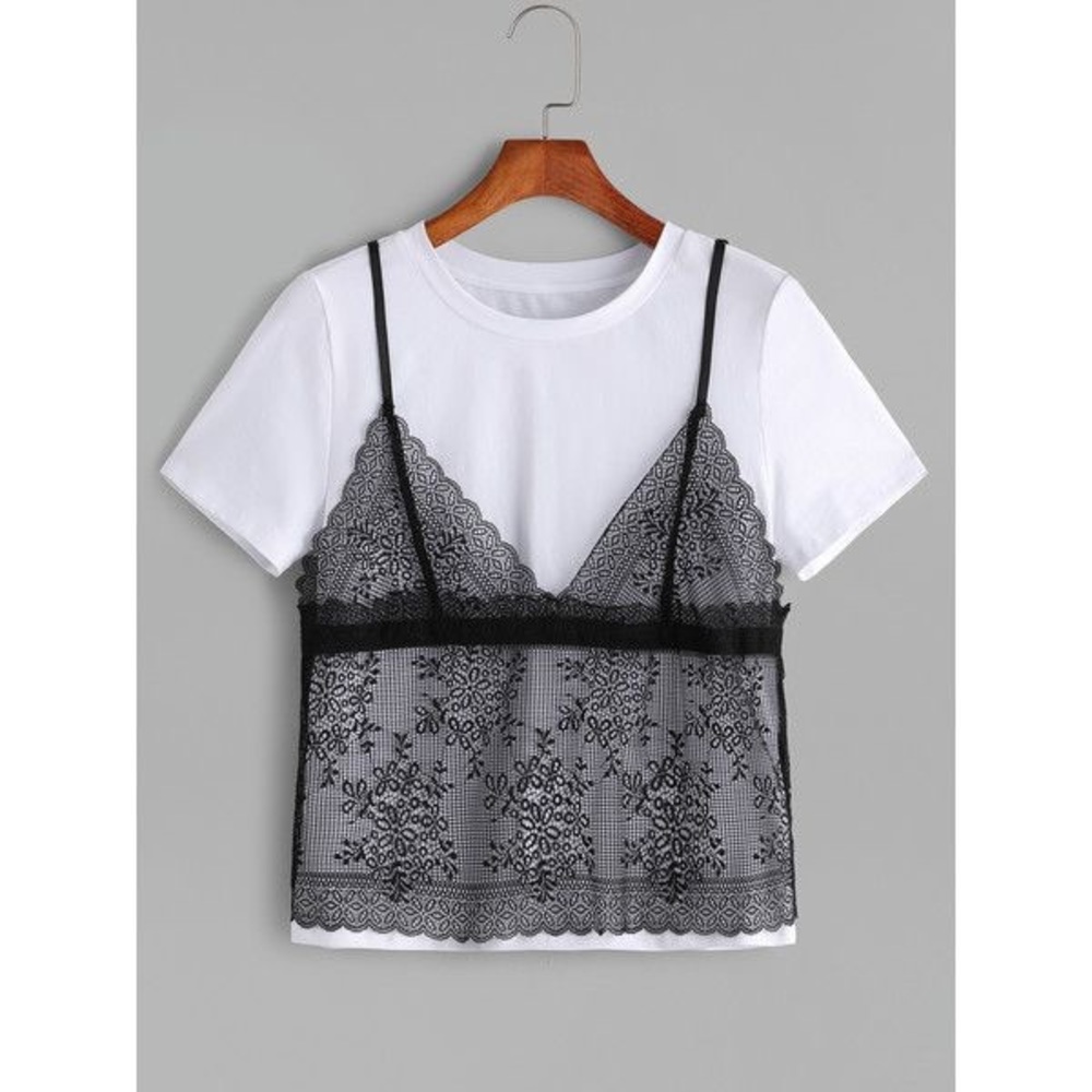 Black lace overlay top!!